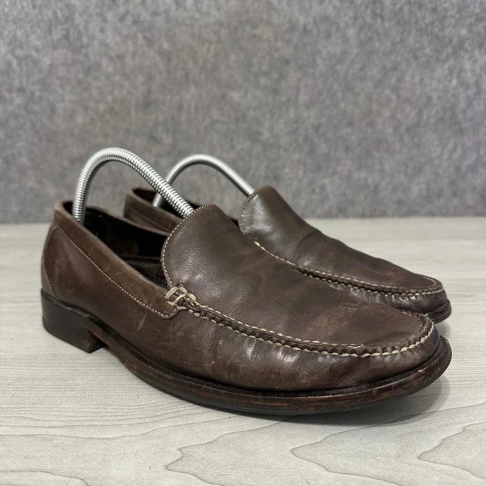 Cole Haan Venetian Loafers Mens 9 Brown Leather Moc Toe Slip On‎ Shoes Brazil